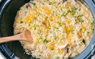 Cheesy Crockpot Chicken and Rice