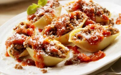 Creamy Three Cheese Beef Stuffed Shells