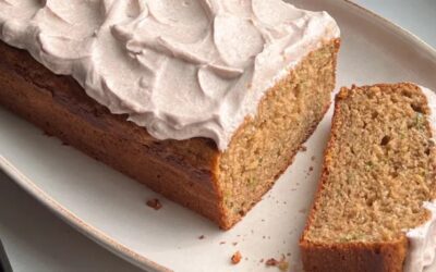 Greek Yogurt Zuchinni Bread with Maple Cinnamon Frosting