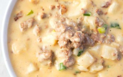 Insta-Cooker Bacon Cheeseburger Soup with Potatoes
