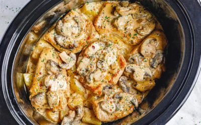 Slow Cooker Creamy Garlic Pork Chops